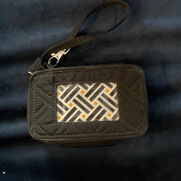 Vera Bradley Wallet On The Square Black Microfiber Quilted - Picture 3 of 5
